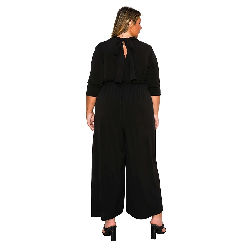 L I V D Women's Plus Summer Wide Leg Pocket Jumpsuit