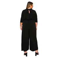 L I V D Women's Plus Summer Wide Leg Pocket Jumpsuit