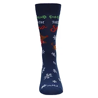 MeMoi Men's Dachshund Through The Snow Holiday Crew Socks