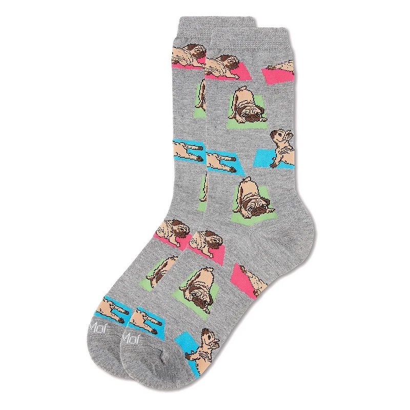 MeMoi Downward Dog Bamboo Blend Crew Socks