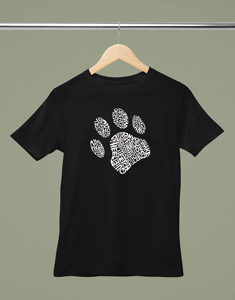 LA Pop Art Dog Paw - Men's Word Hooded Sweatshirt