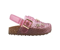bebe Toddler Girl's Jelly Clogs with Back Strap and Buckle Detail
