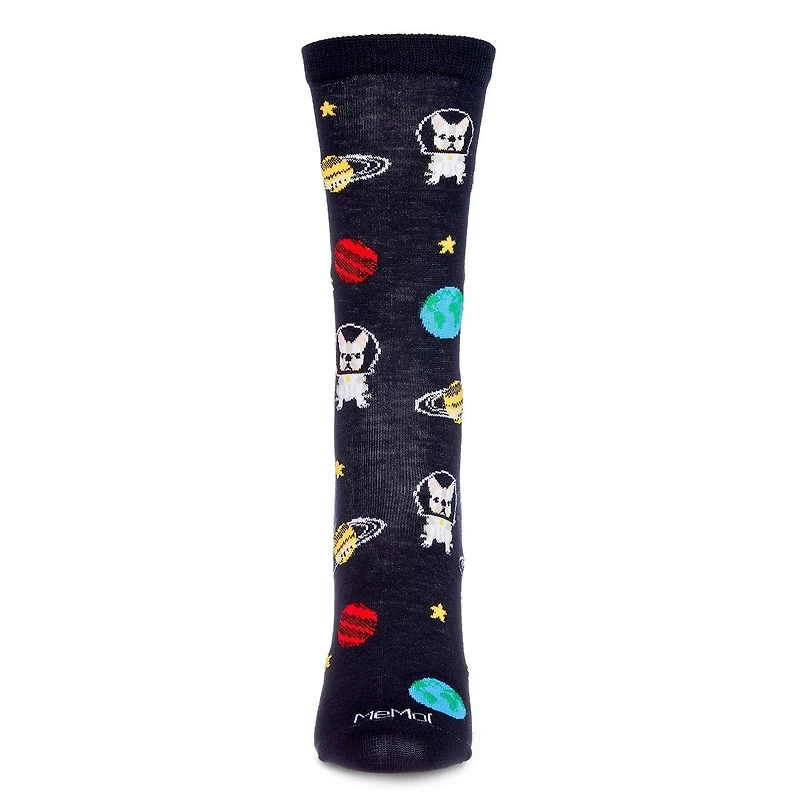 MeMoi In Space No One Can Hear You Bark Bamboo Blend Crew Socks