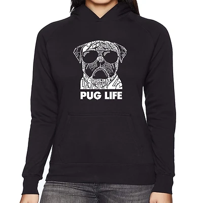 LA Pop Art Pug Life - Women's Word Hooded Sweatshirt