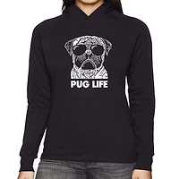 LA Pop Art Pug Life - Women's Word Hooded Sweatshirt