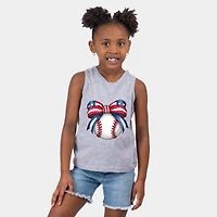 The Juniper Shop - Coquette Patriotic Baseball Youth Tank Top