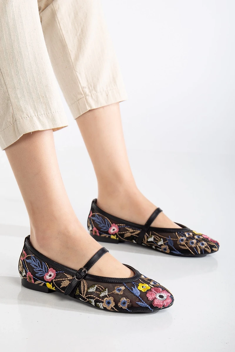 Prologue Shoes Womens Fauna Mesh Mary Jane Flats