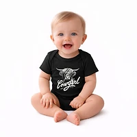 The Juniper Shop - Cowgirl Highland Cow Baby Short Sleeve Graphic Bodysuit