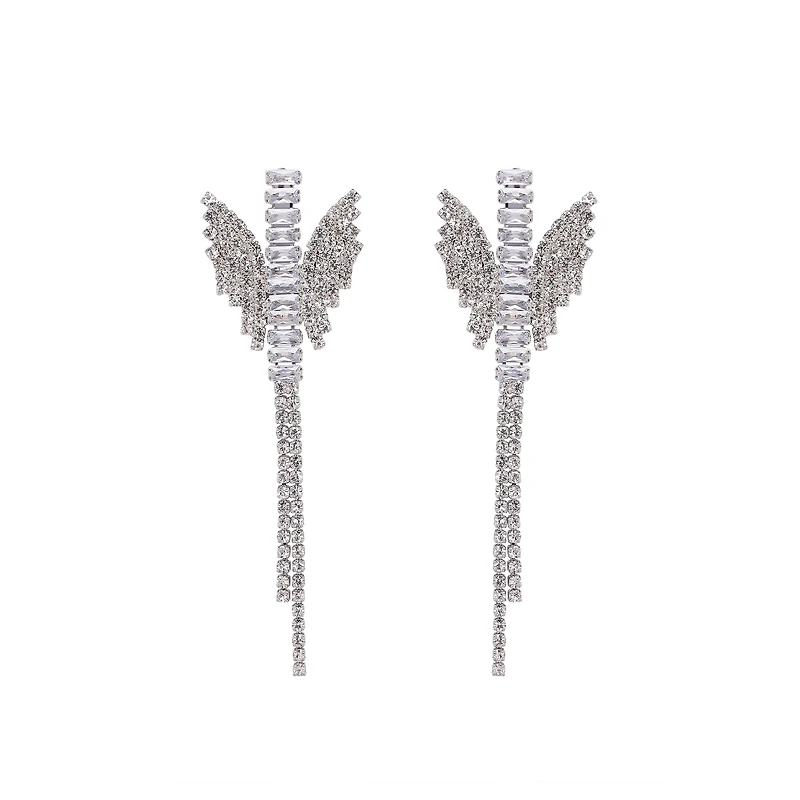 AGP PARIS Womens Sparkling Butterfly Drop Earrings