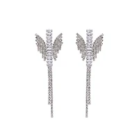 AGP PARIS Womens Sparkling Butterfly Drop Earrings