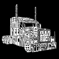 LA Pop Art Men's Keep On Truckin' Word T-Shirt