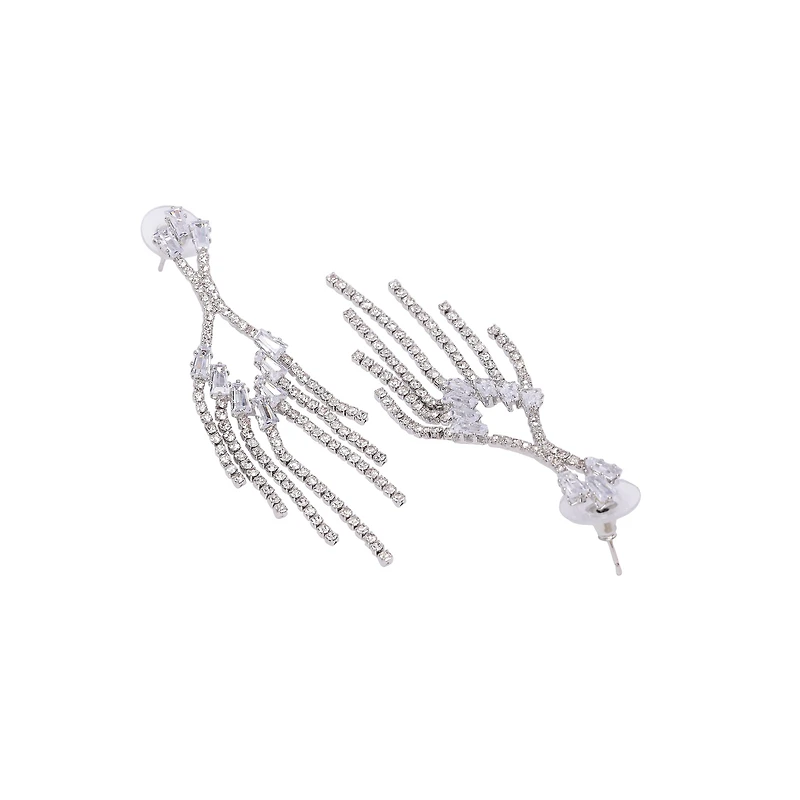 AGP PARIS Womens Elegant Sparkling Chain Drop Earrings
