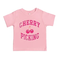 The Juniper Shop - Cherry Picking Varsity Arched Toddler Short Sleeve Graphic T-Shirt