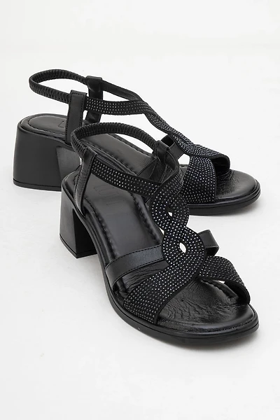 Forever & Always Womens Dolen Leather Chunky Sandal