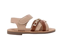 bebe Toddler Girl's Strappy Sandals with Rhinestone Chain Detail