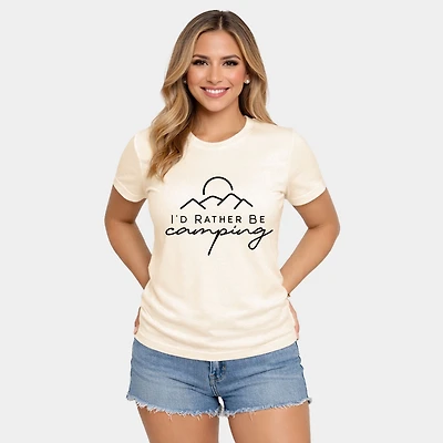 Simply Sage Market - I'd Rather Be Camping Women's Short Sleeve Graphic T-Shirt