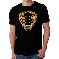 LA Pop Art Men's Cotton/Poly Blend Word T-Shirt - Guitar Pick Genres