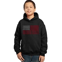 LA Pop Art Boy's Word Hoodie - God Bless America