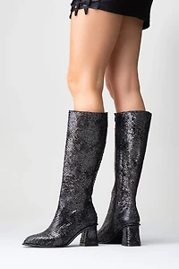 Prologue Shoes Womens Elly Pattern Block Heel Boot