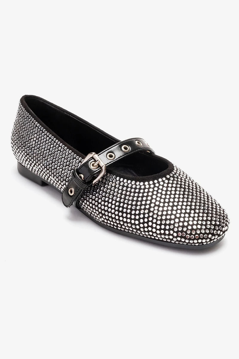 Prologue Shoes Womens Clive Embellished Ballet Flat