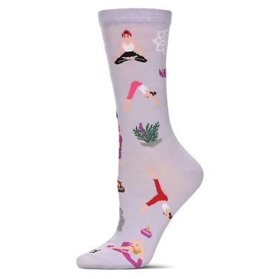 MeMoi Women's Yoga Rayon From Bamboo Crew Socks
