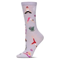 MeMoi Women's Yoga Rayon From Bamboo Crew Socks