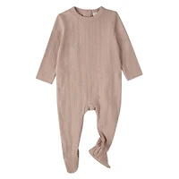 MeMoi Baby and Toddler Cotton-Rich Faux Cable Knit Footie
