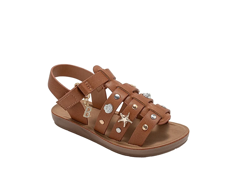 bebe Toddler Girl's Strappy Sandals with Metal Charms