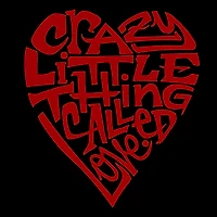 LA Pop Art Crazy Little Thing Called Love - Women's Word Hooded Sweatshirt