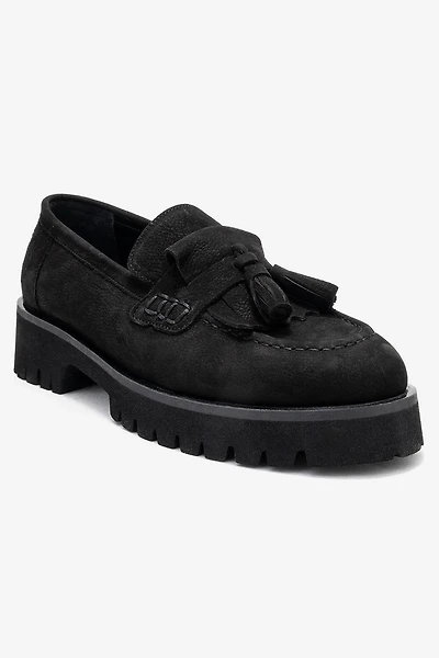 Forever & Always Womens Poen Leather Tassel Loafer