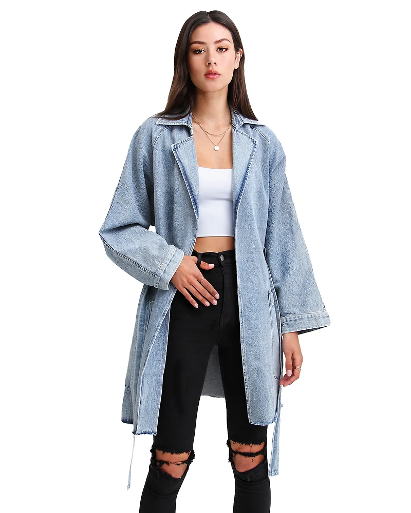 Belle & Bloom Womens Relaxed Boyfriend Denim Jacket