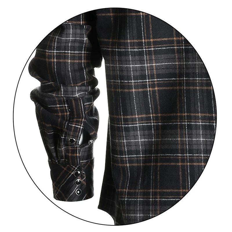 Gioberti Men's Western Brushed Flannel Plaid Checkered Shirt w/ Snap-on Button