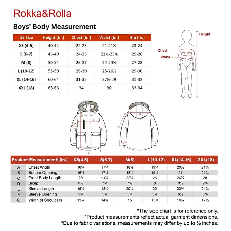 Rokka&Rolla Little & Big Kid Boys Heavyweight Parka