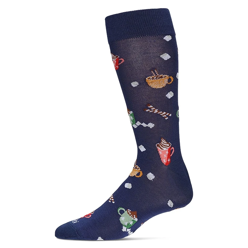 MeMoi Men's Hot Cocoa Bamboo Crew Socks