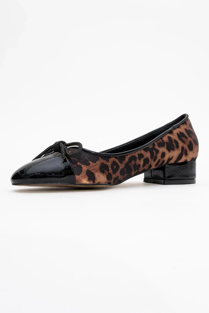 Prologue Shoes Womens Julien Bow Detail Block Heel Flat