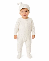 MeMoi 2 Piece Baby "Love is Home"  Stretch Cotton Footie Set