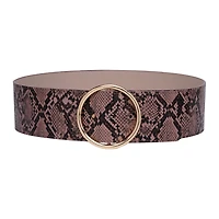 AGP PARIS Pink Snake Print Dual Buckle Women's Belt