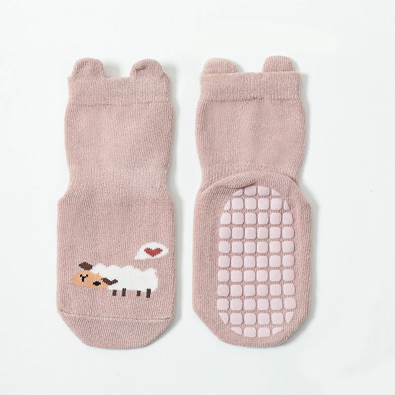MyKids-USA Baby Cartoon Animal Non-Slip Socks - Cotton Blend Cute Grip Socks