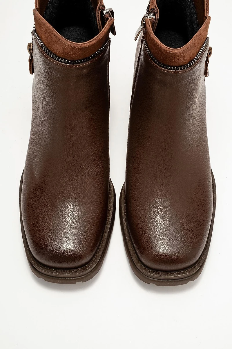 Prologue Shoes Womens Parly Zip-Block Heel Boot