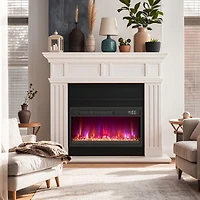 SlickBlue Modern Recessed Electric Fireplace Heater with Adjustable Flame Effect