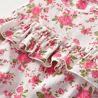 MyKids-USA Baby Girl Floral Print Graphic Ruffle Design Sleeveless bodysuit & Headband