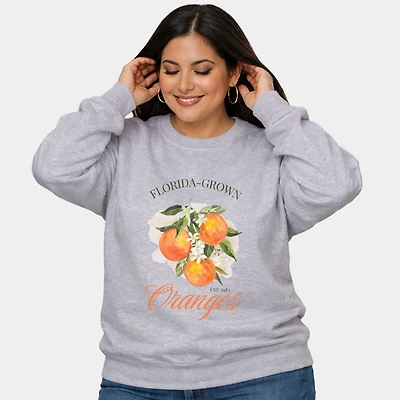 Simply Sage Market - Florida Grown Oranges Women's Plus Sized Graphic Sweatshirt