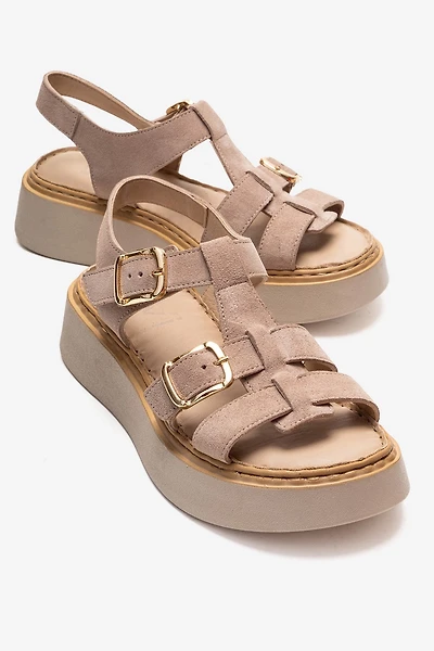 Forever & Always Womens Loin Leather Platform Sandals
