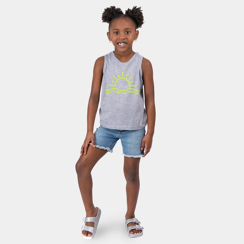 The Juniper Shop - Only Happy Sun Puff Print Youth Tank Top