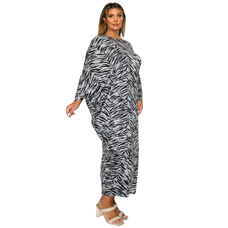 L I V D Women's Plus Mary J Asymmetrical Maxi Dress