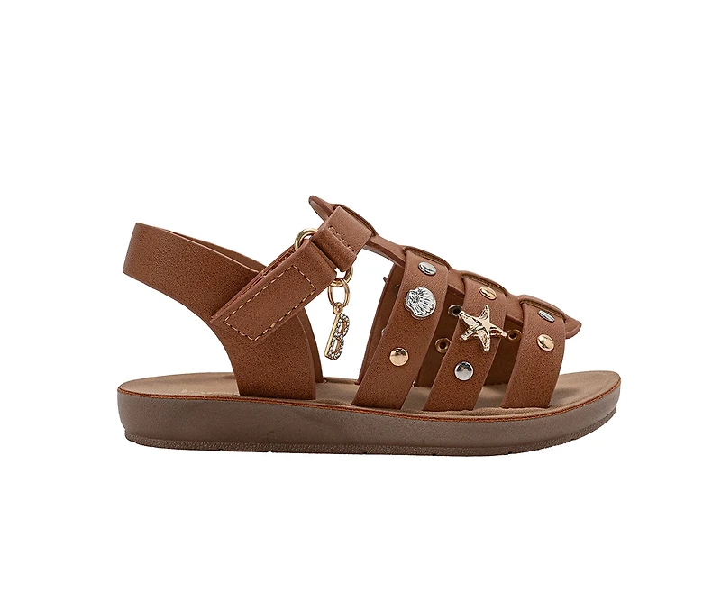 bebe Toddler Girl's Strappy Sandals with Metal Charms