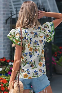 Threaded Pear Women's Kaliyah Binding Tape Cotton Blouse