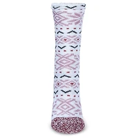 MeMoi Women's Snowflake Buttersoft Plush Lined Crew Socks
