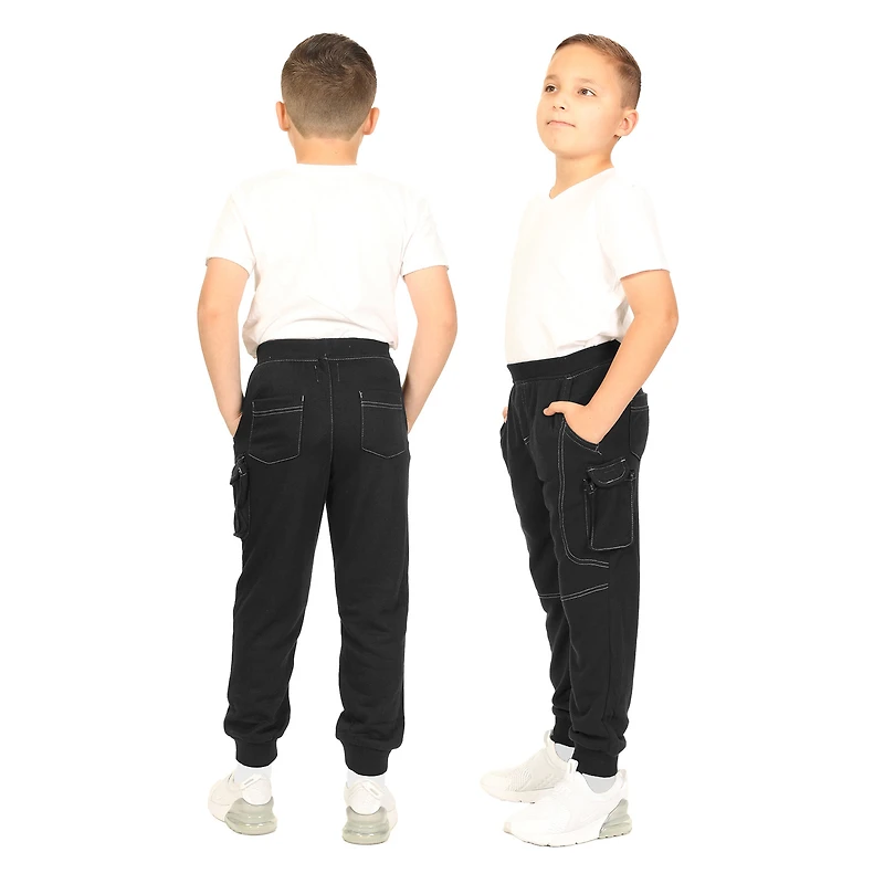 Gioberti Boy's Jogger Track Sweatpants With Ribbed Cuffs