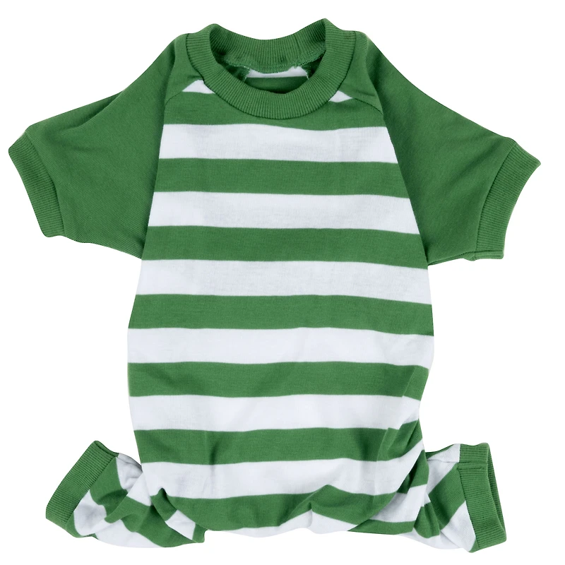 Leveret Dog Cotton Holiday Striped Pajamas